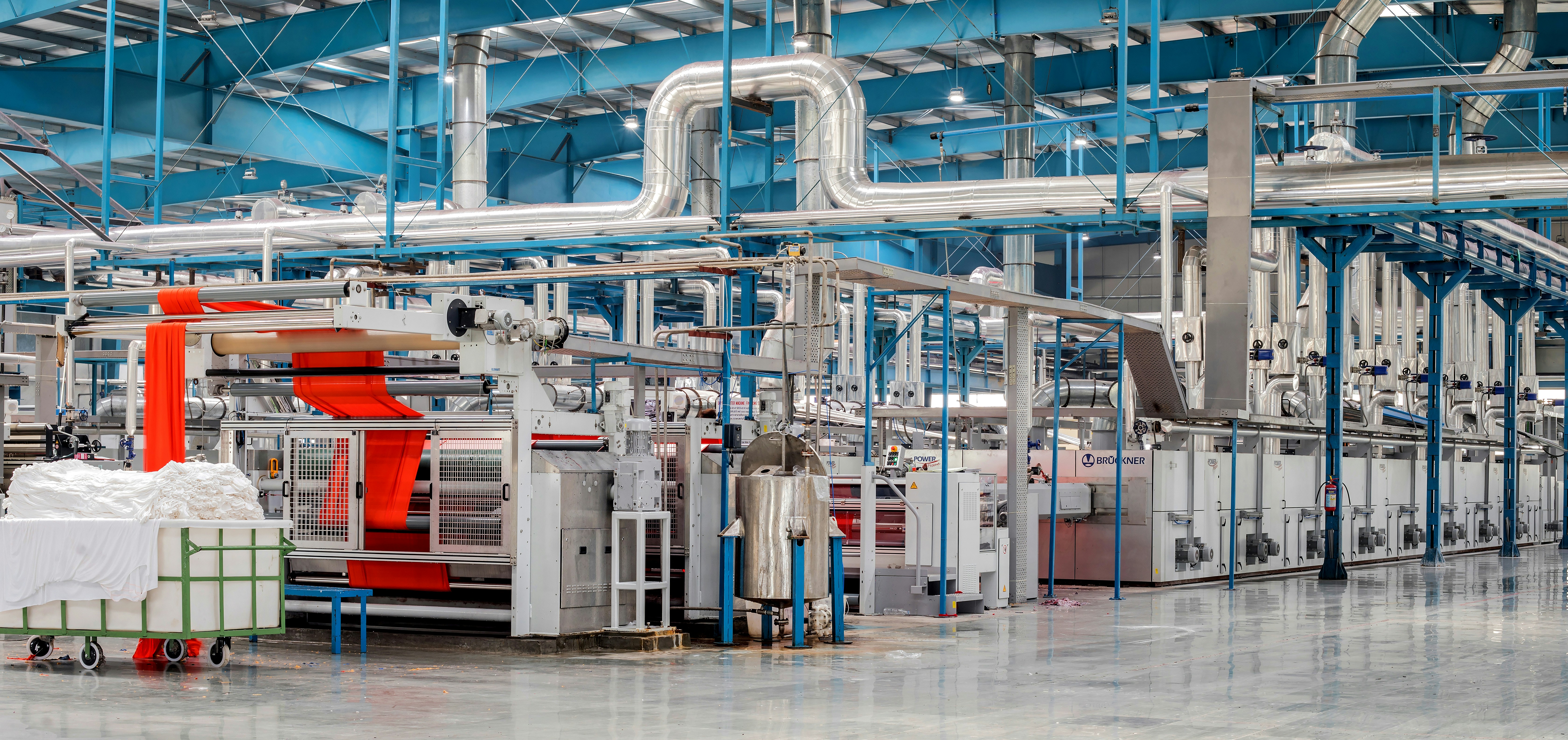 Industrial food processing facility — stainless steel equipment